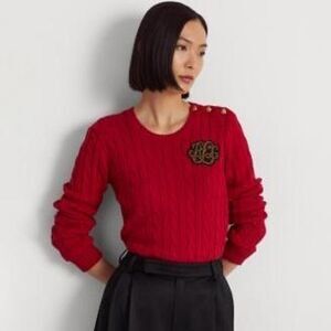 Ralph Lauren Black Label Red Cable Knit Sweater